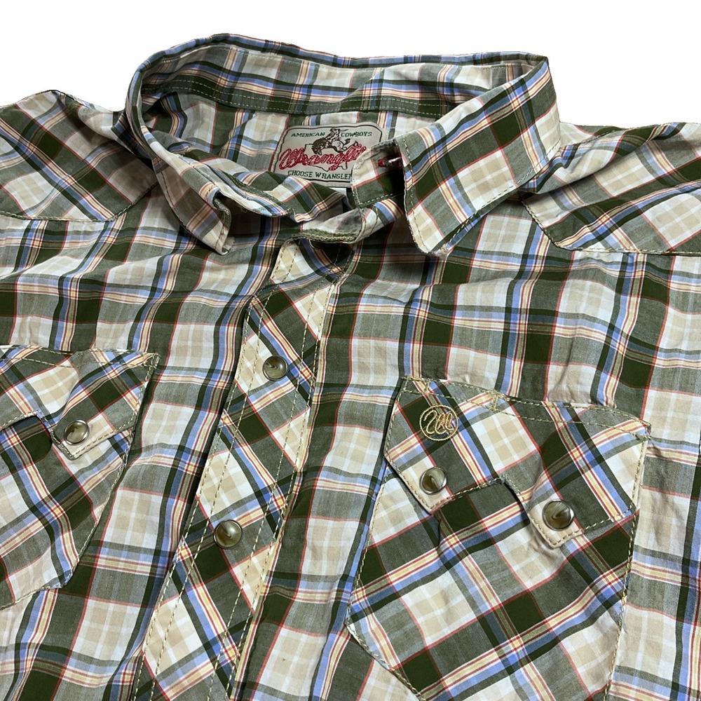 Vintage Wrangler American Cowboys Choose Wrangler Western Snap Shirt Men XL